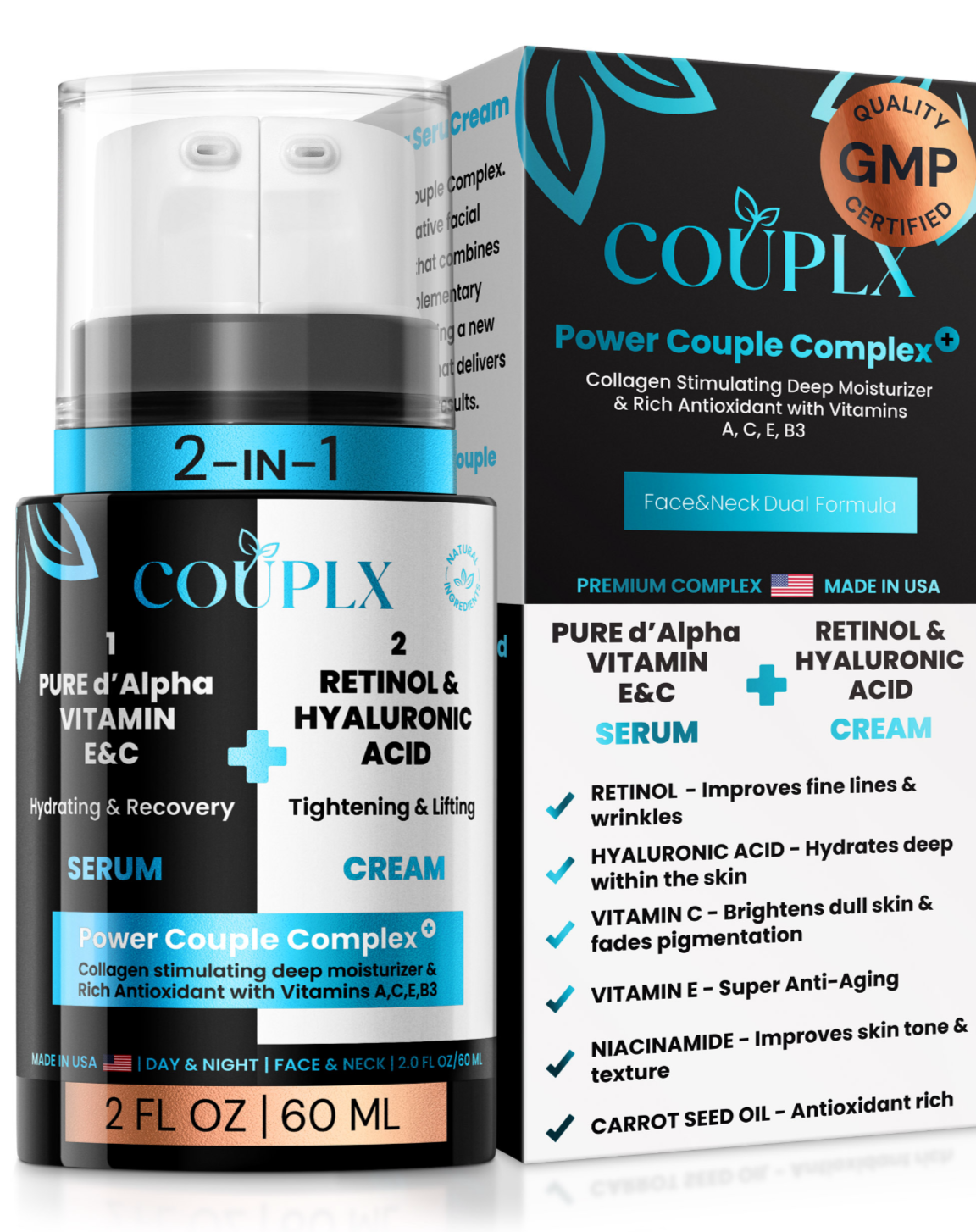 DOUBLE SERUCREAM RETINOL & HYALURONIC ACID VITAMIN E&C